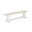 Ensemble de table 3 pièces comprenant une table de salle à manger et 2 bancs de table - Plateau en lin blanc et finition en lin brossé blanc-1409298500-1409298501-1409298498