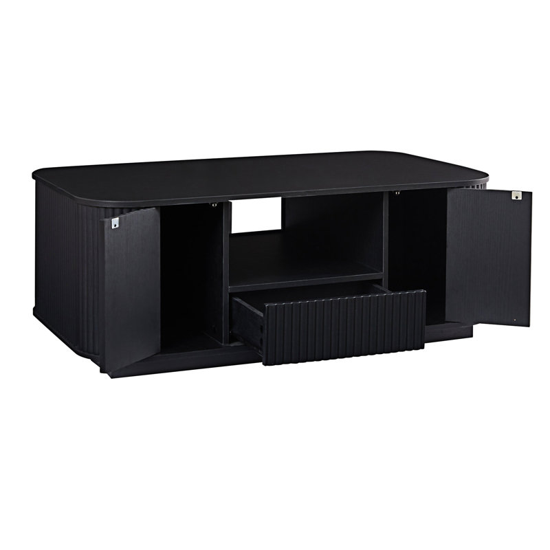 Tables basses en bois avec rangement, Noir