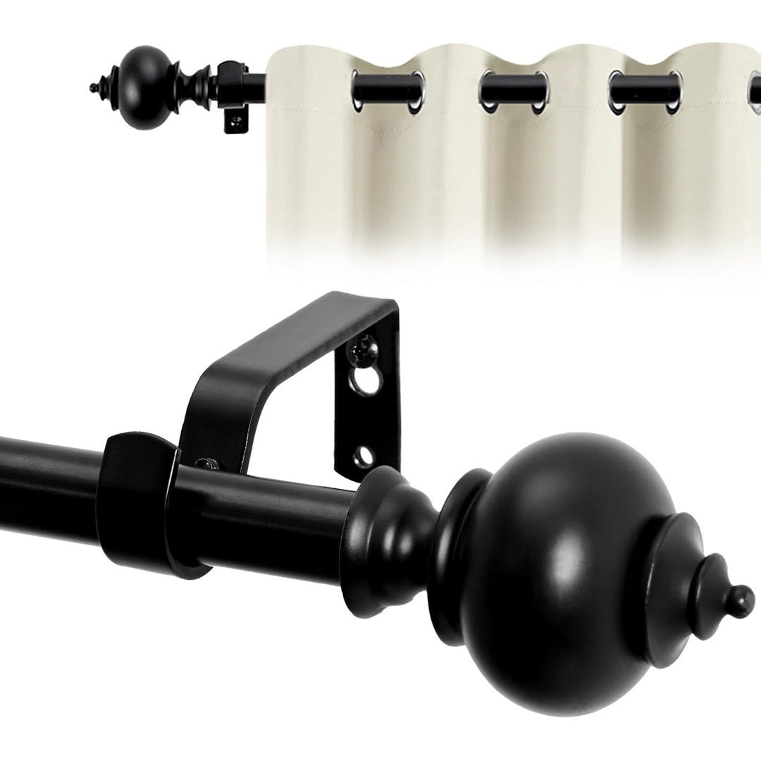 Adjustable 122cm to 213cm 1.9cm Single Curtain Pole