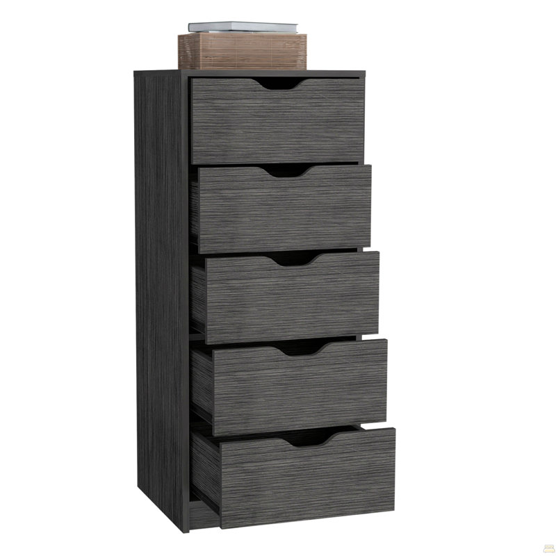 Commode haute 5 tiroirs Basilea, système coulissant