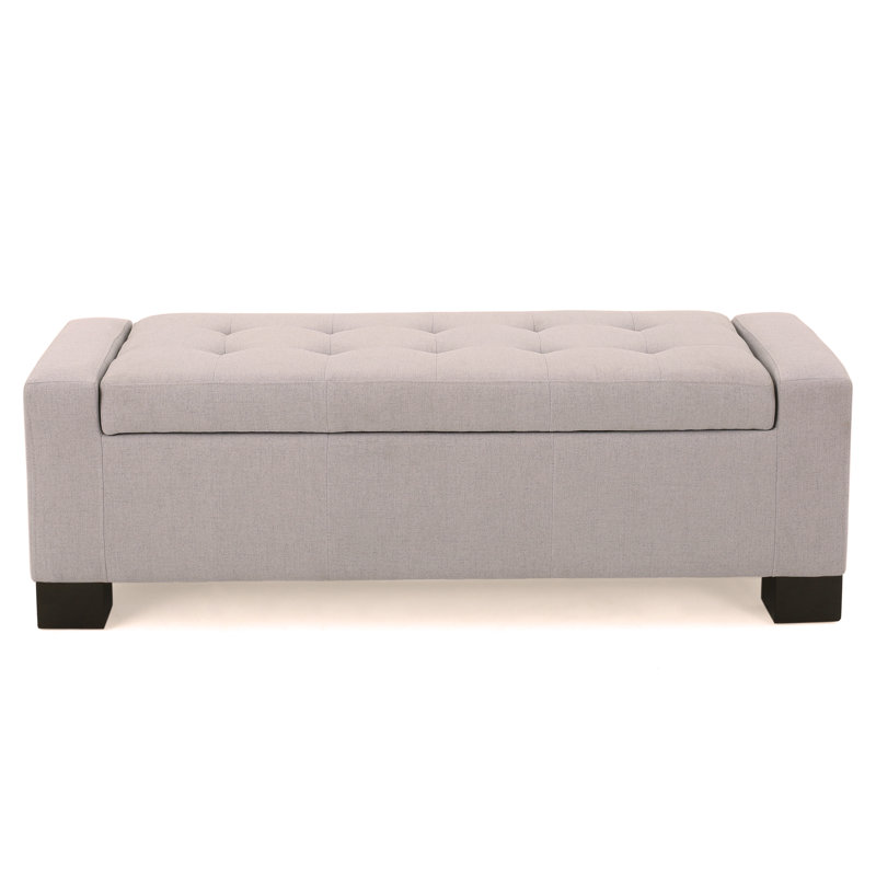 Banc de rangement moderne pour repose-pieds, Beige, H 16,82 po x l 50,32 po x P 19,89 po
