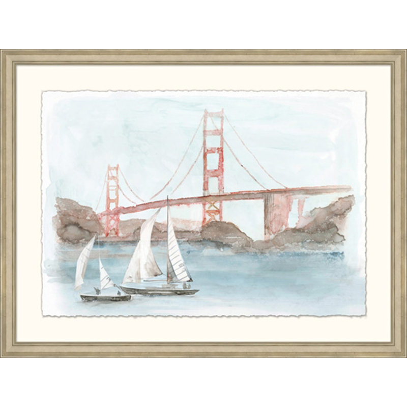 Golden Gate Study - Peinture encadrée sur papier