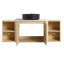 Meuble-lavabo mural de 54 po avec lavabo d'art en céramique, 2 tablettes de rangement et portes à fermeture en douceur, peu encombrant et élégant-1187078957