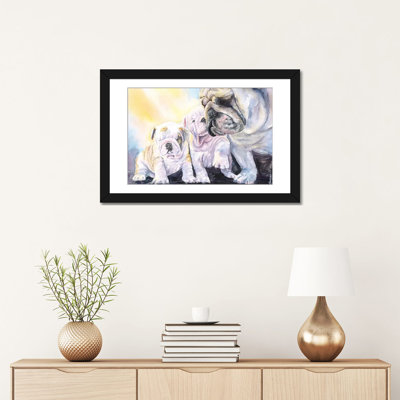 « english bouledogue family », impression sur toile