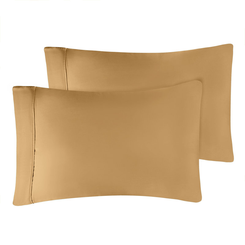 300 Thread Count 100% Rayon From Bamboo Solid Pillowcase Set, White, Standard
