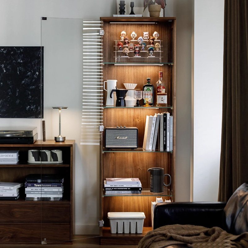 Nut-brown Solid  Wood Display Cases