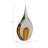 14" Meeda Amber Crystal Tear Drop, 14"H - 8" x 4" x 14"-2067678768