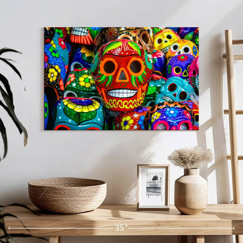 Calavera peint, H 16 po x l 24 po