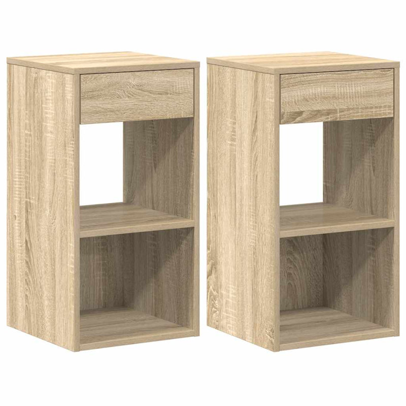 Rontavius 35cm W Manufactured Wood Bedside Table, Set of 2, Sonoma Oak