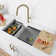 Pietra Stylish Waterton Composite Dual Mount 30” Double-bowl Workstation Kitchen Sink