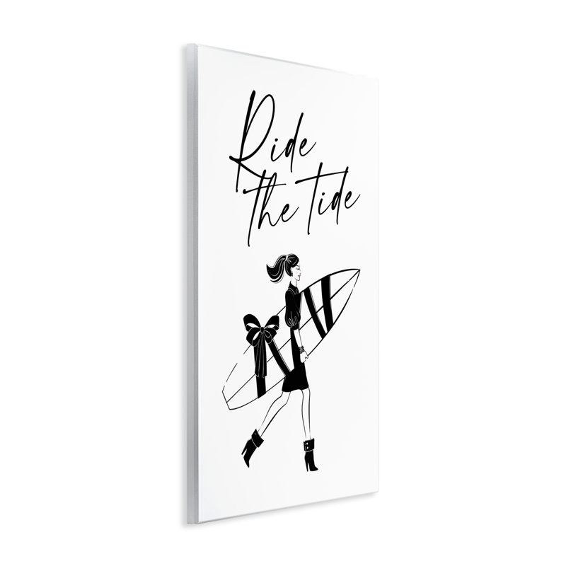 «Ride The Tide Surfer», estampe numérique par Martina Pavlova, H 15 po x l 10 po x P 0,5 po