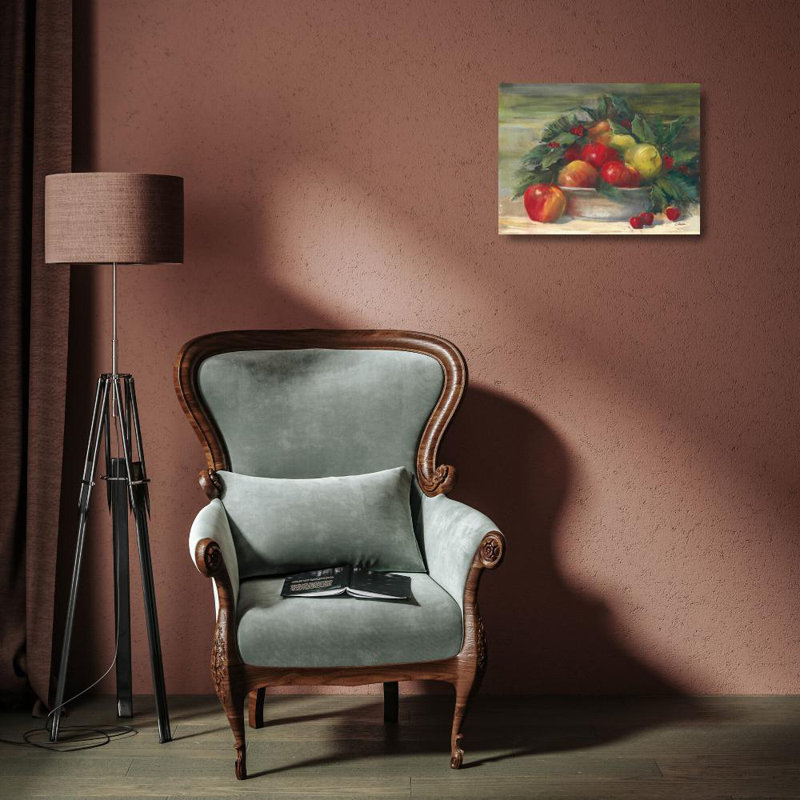 August Grove® Rowan, Carol, art sur toile tendue avec châssis: pommes et houx, H 15 po x l 18 po