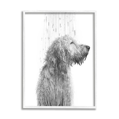 Az-242-Framed " Dog Bathroom Splash " by Annalisa Latella