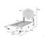 Lit simple en tissu avec tête de lit à motif floral et revêtement à DEL-1020434712-1020434715