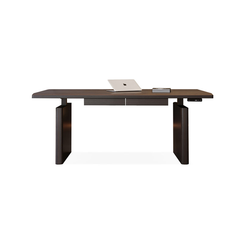 Smoky color Rectangular Solid Wood desk, 53.94" H x 70.87" W x 27.56" D