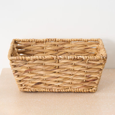 Bay Isle Home™ Ludmilla Rectangular Multi Purpose Water Hyacinth Baskets with Handles - 16" x 12" x 13"