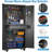 71" Metal Garage Storage Cabinet with 16 Hooks and Pegboards,1 Drawer Inside Rolling Tool Storage Cabinet with Adjustable Shelves,3 Metal Hanging Rod for Garage,Warehouse