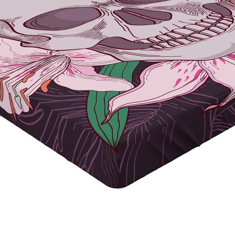 Multicolore drap-housse tête de squelette Ambesonne, Drap-housse pour lit simple