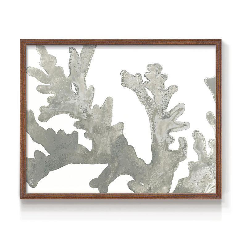 Stone Macro Coral II - Reproduction encadrée - Restickable, H 11 po x l 14 po, Noyer