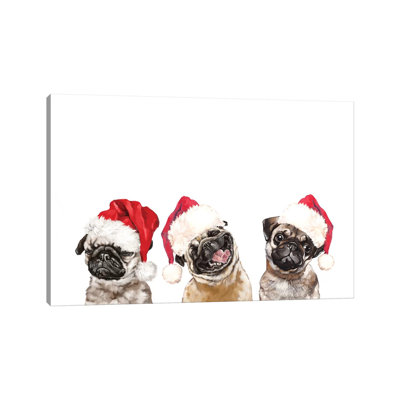 3 Emotional Pug Before Christmas by Big Nose Work - Wrapped Canvas Gallery-Wrapped Canvas Giclée