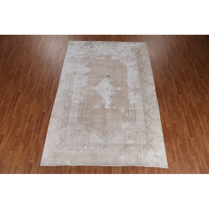 Geometric Distressed  Traditional Area Rug 7x11