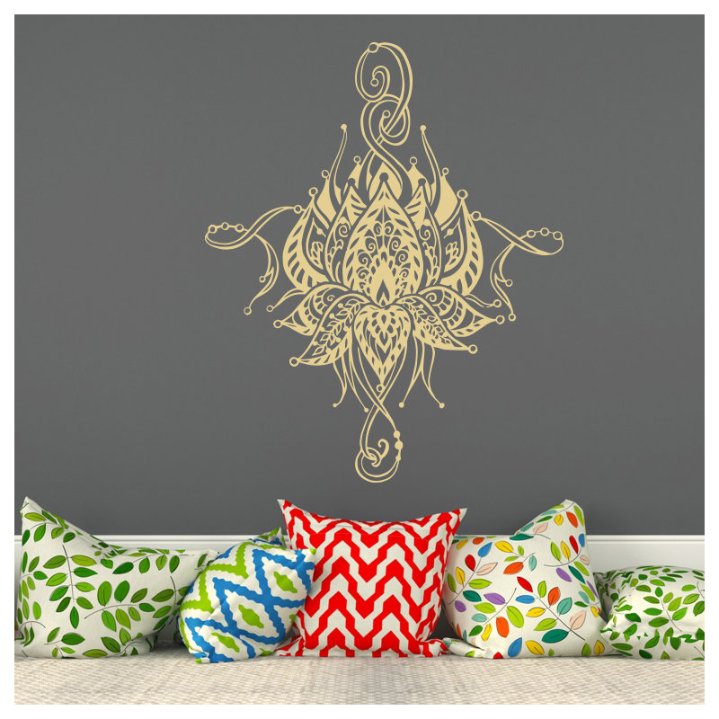 Décalcomanie murale fleur lotus Buller, Crème