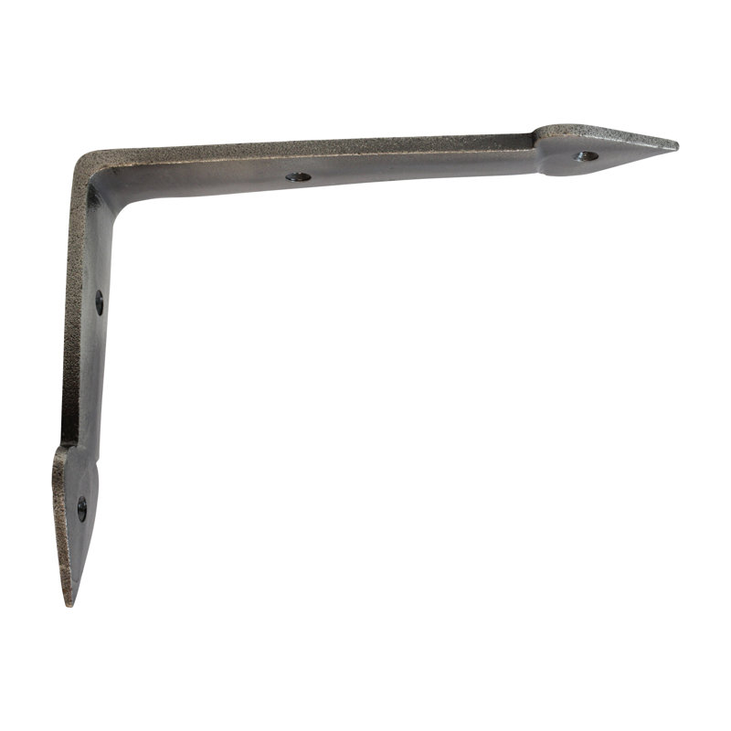 Équerre de tablette en fer, Nickel antique
