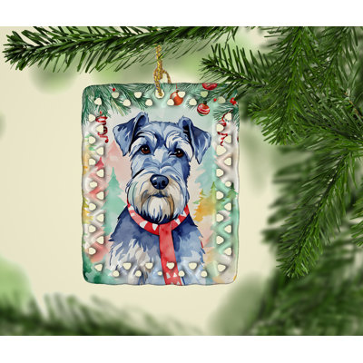Ornement en porcelaine de Noël Schnauzer