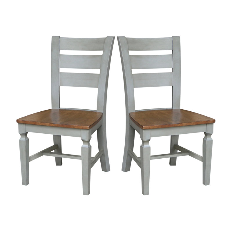  Chaise en bois massif Hensley, Hickory / pierre