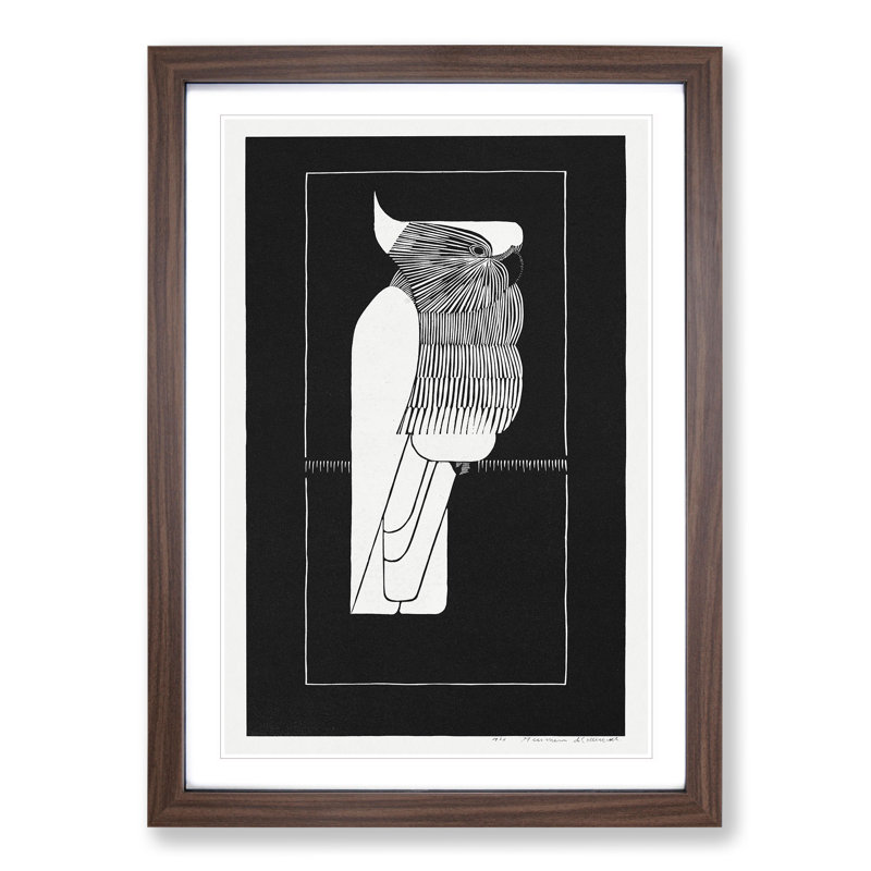 Crested Cockatoo by Samuel De Mesquita - Picture Frame Graphic Art, Walnut Framed, 36cm H x 27cm W x 2cm D
