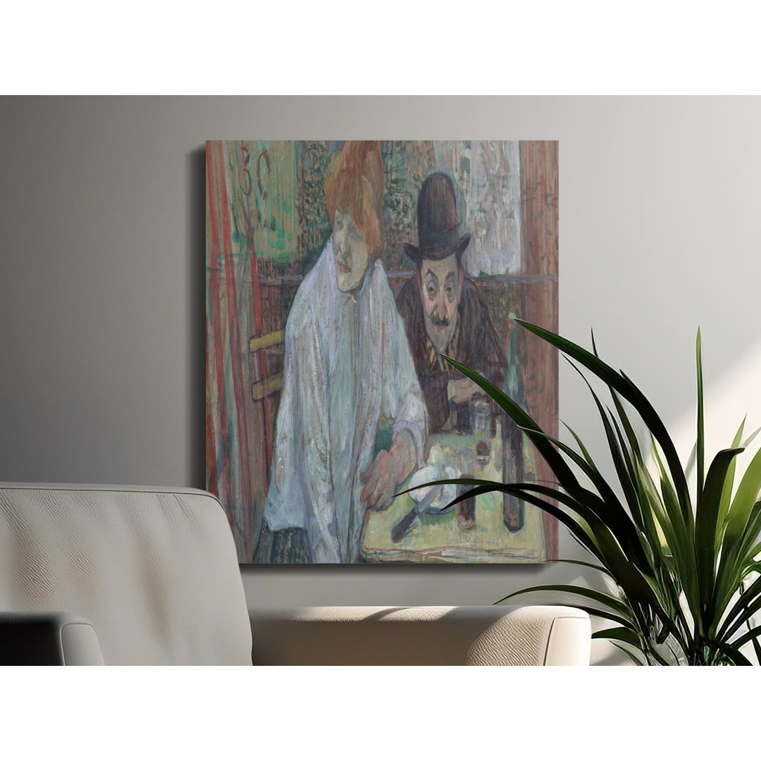 Vintage Parisian Cafe Scene Canvas Print