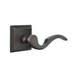 Cortina Wave/Drop Privacy (Bed & Bath) Door Lever with Square Rosette