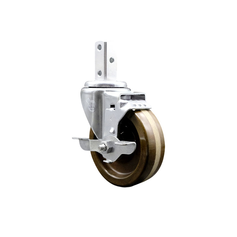 High Temp Phenolic Wheel Swivel Square Stem Caster with Brake