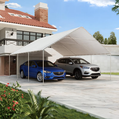 20 Ft. W x 20 Ft. D Carports, Waterproof & UV Protected Garage, Outdoor Canopy