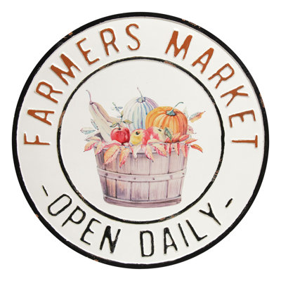Panneau mural rond ouvert ouvert Farmers Market
