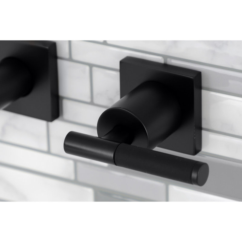 Robinet de salle de bain mural Millennium, Noir mat, Levier