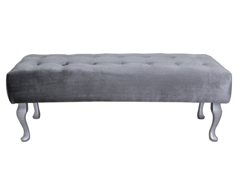 Glamour Upholstered Bench, Grey