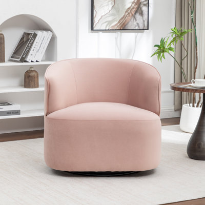 Fauteuil demi-tonneau pivotant rembourré Tybias