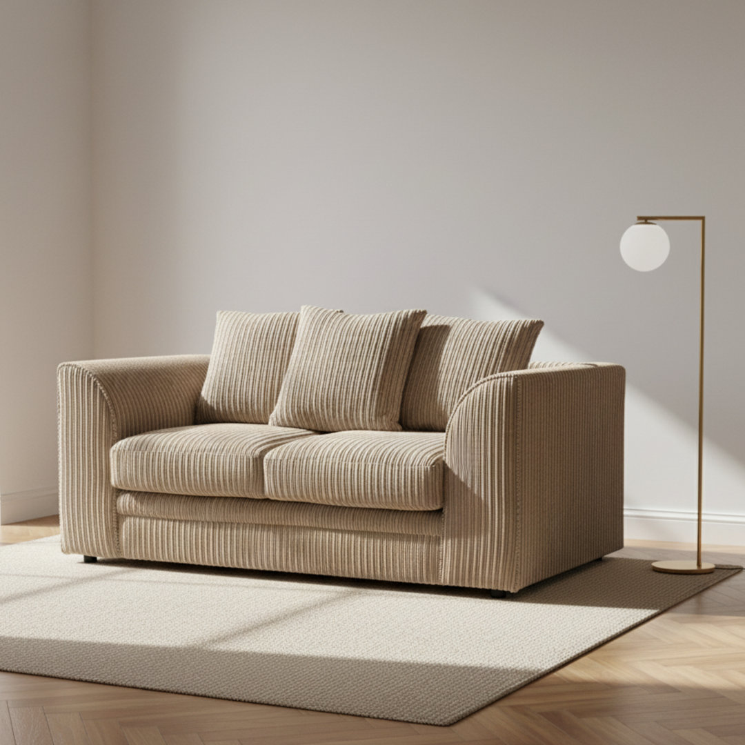 2 Seater Scatter Back Sofa Compact Fabric Couch For Living Room And Lounge