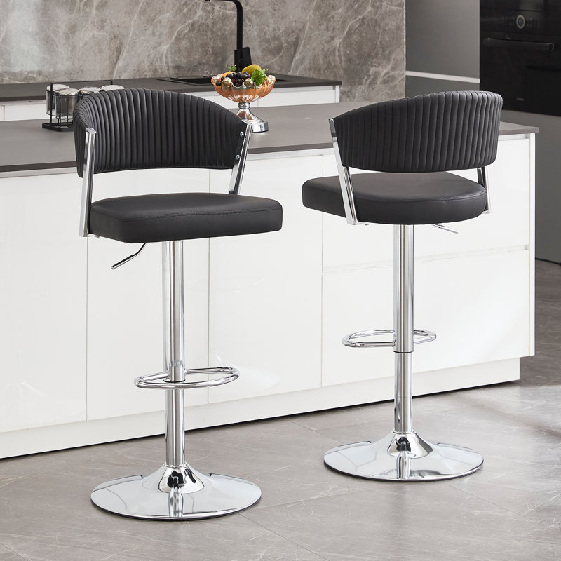 Ensemble de 2 tabourets de bar et de comptoir pivotants, Gris, 2
