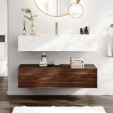 Alivn 39.4'' Single Bathroom Vanity with Stone Top