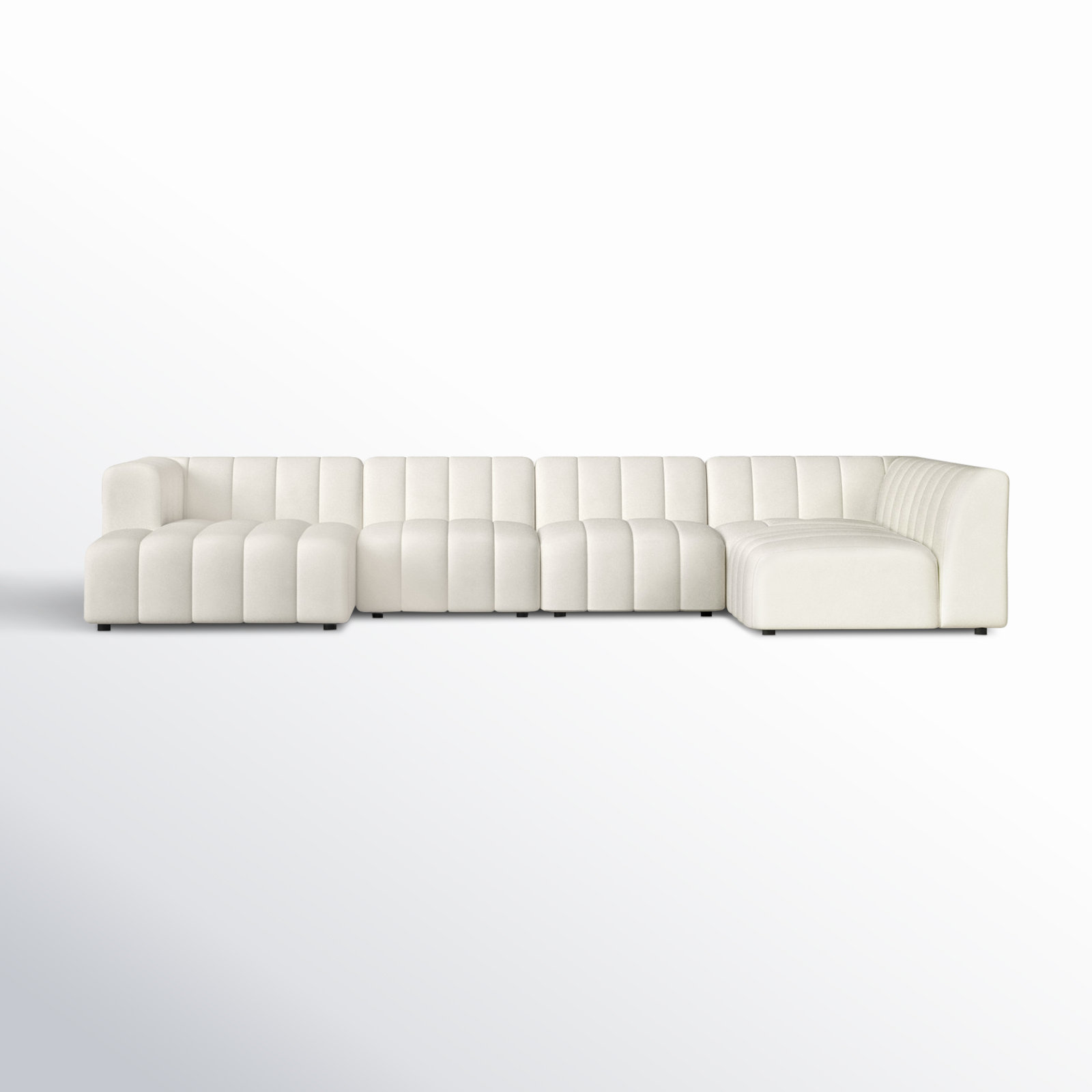 Bowry Modular Sectional, Left Hand Facing, Fayette Cloud Polyester Blend