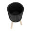 S / 2 DÉCORSEUR RIDGED 10/12 "AVEC PIEDS EN BOIS, NOIR (KD)