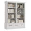 Bibliothèque de 64 po de hauteur avec 3 tiroirs de rangement, bibliothèque haute avec 4 tablettes ouvertes-1045933985