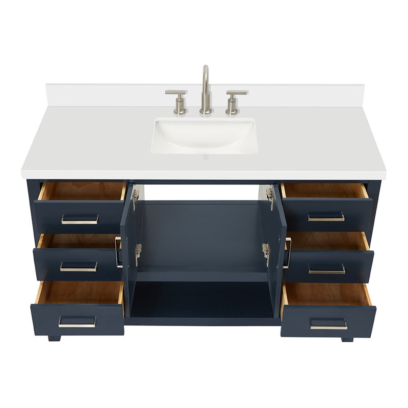 Moille Laveda 55" Single Bathroom Vanity Set, Midnight Blue