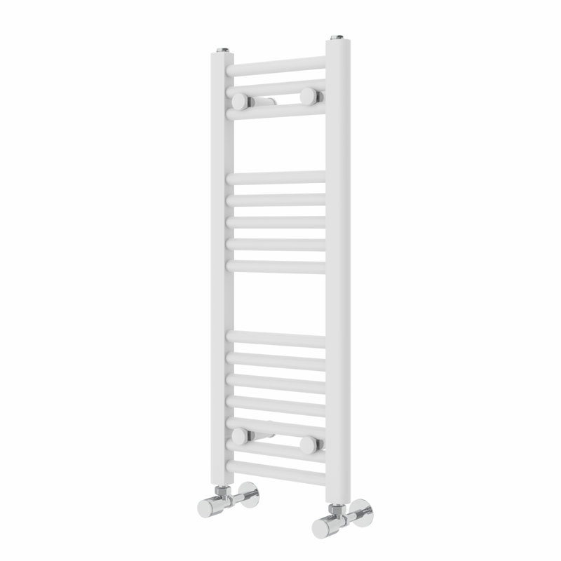 Wiest Straight Heated Towel Rail Radiator Bathroom Ladder Warmer, White, 80cm H x 30cm W x 3cm D, Straight Towel Rail