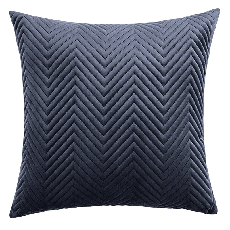 Aspire Homeware Embossed Square Velvet Cushion Cover, Charcoal, Pack of 2