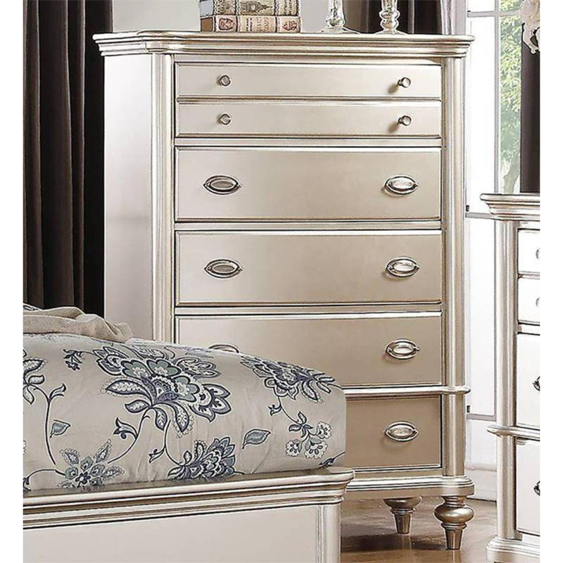 Commode élégante pour chambre à coucher argent / champagne
