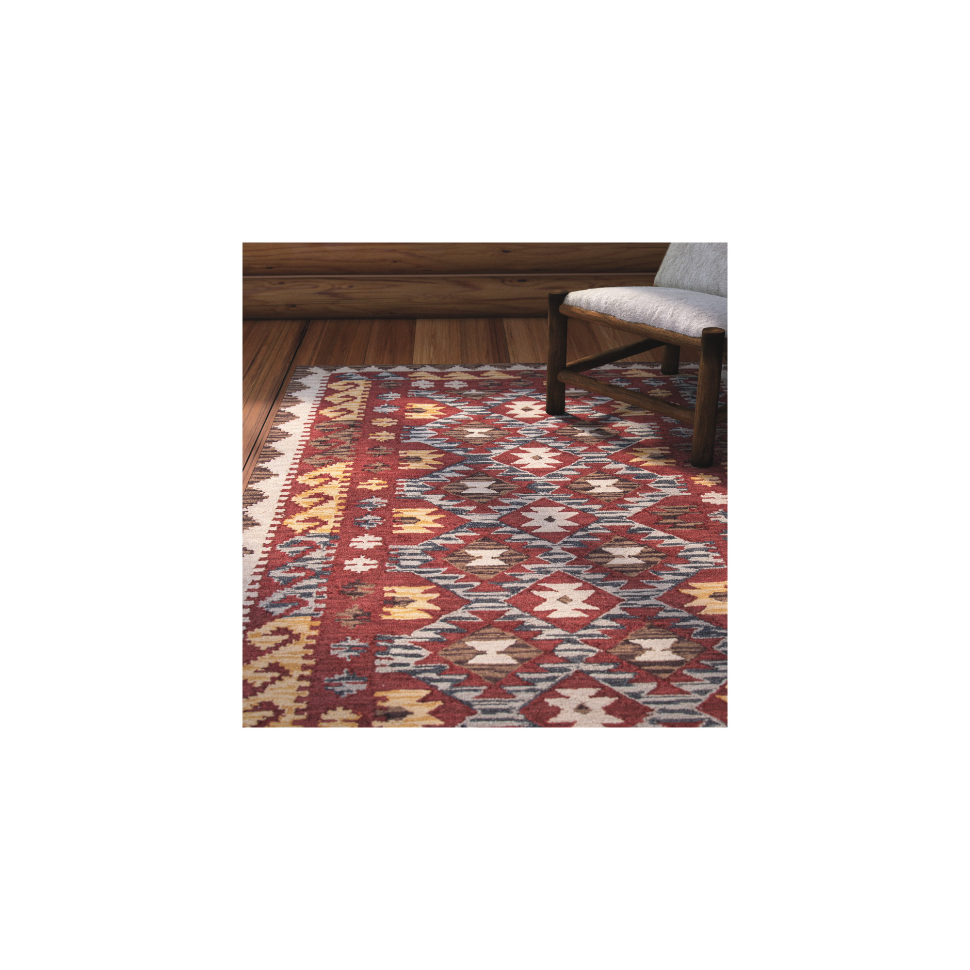 Fiona Handmade Wool Red Rug, Rectangle 8' x 11'