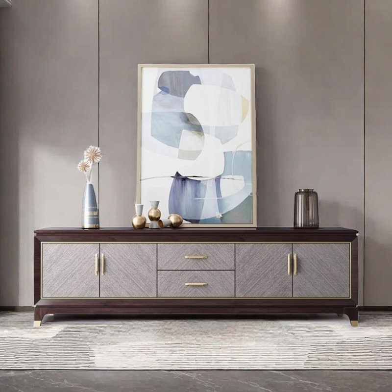 Meuble télé en bois massif de luxe Design